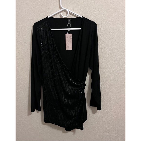 Emery Rose Sequence wrap Blouse - Picture 4 of 6